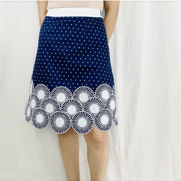 Boden Blue and White A-Line Skirt - Picture 4 of 14